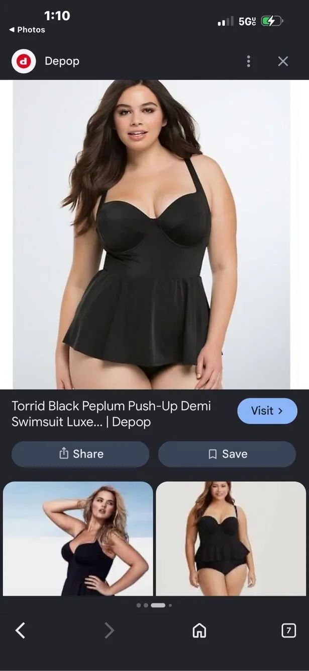 Torrid push up Demi peplum skirted swim dress bathing suit black sexy 3xl xxxl 3